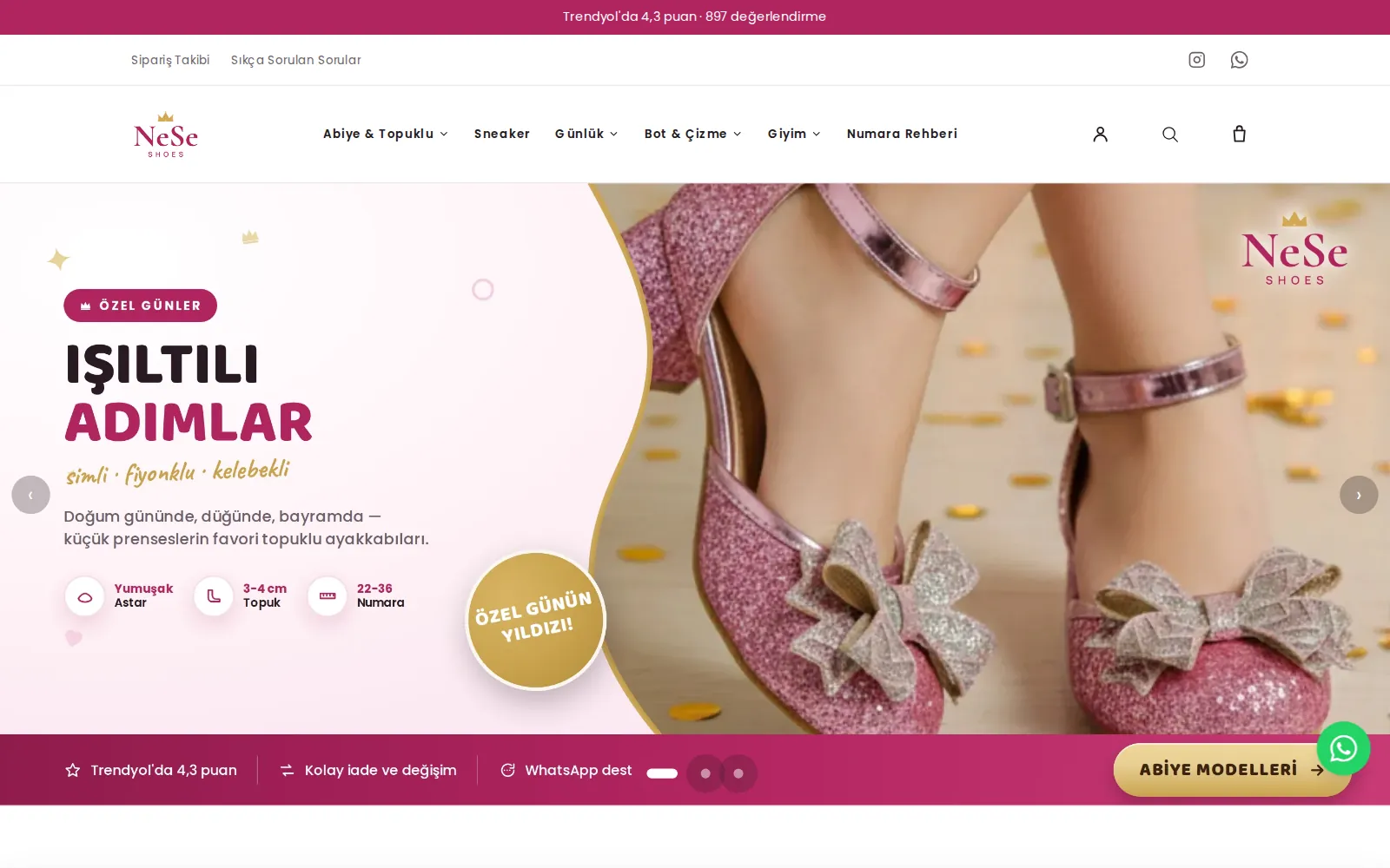 Nese Shoes mağaza vitrini
