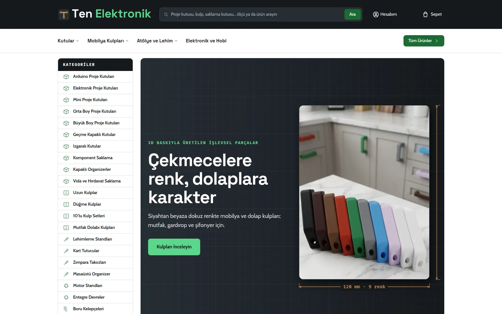 Ten Elektronik mağaza ekran görüntüsü