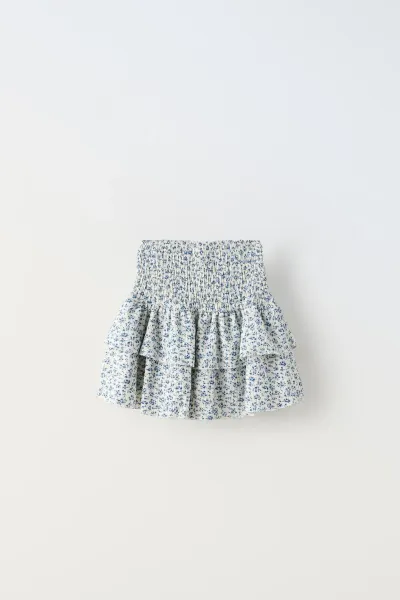 Kız Çocuk Çiçek Desenli Şort Etek