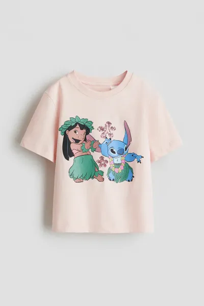 Kız Çocuk Baskılı Pullu T-Shirt