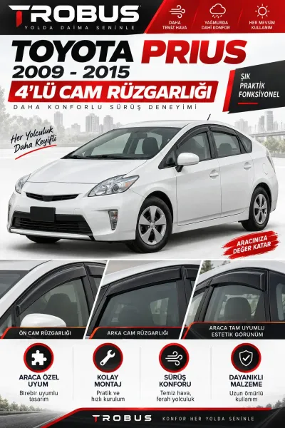 Toyota Prius (2007-2011) Cam Rüzgarlığı 4'lü