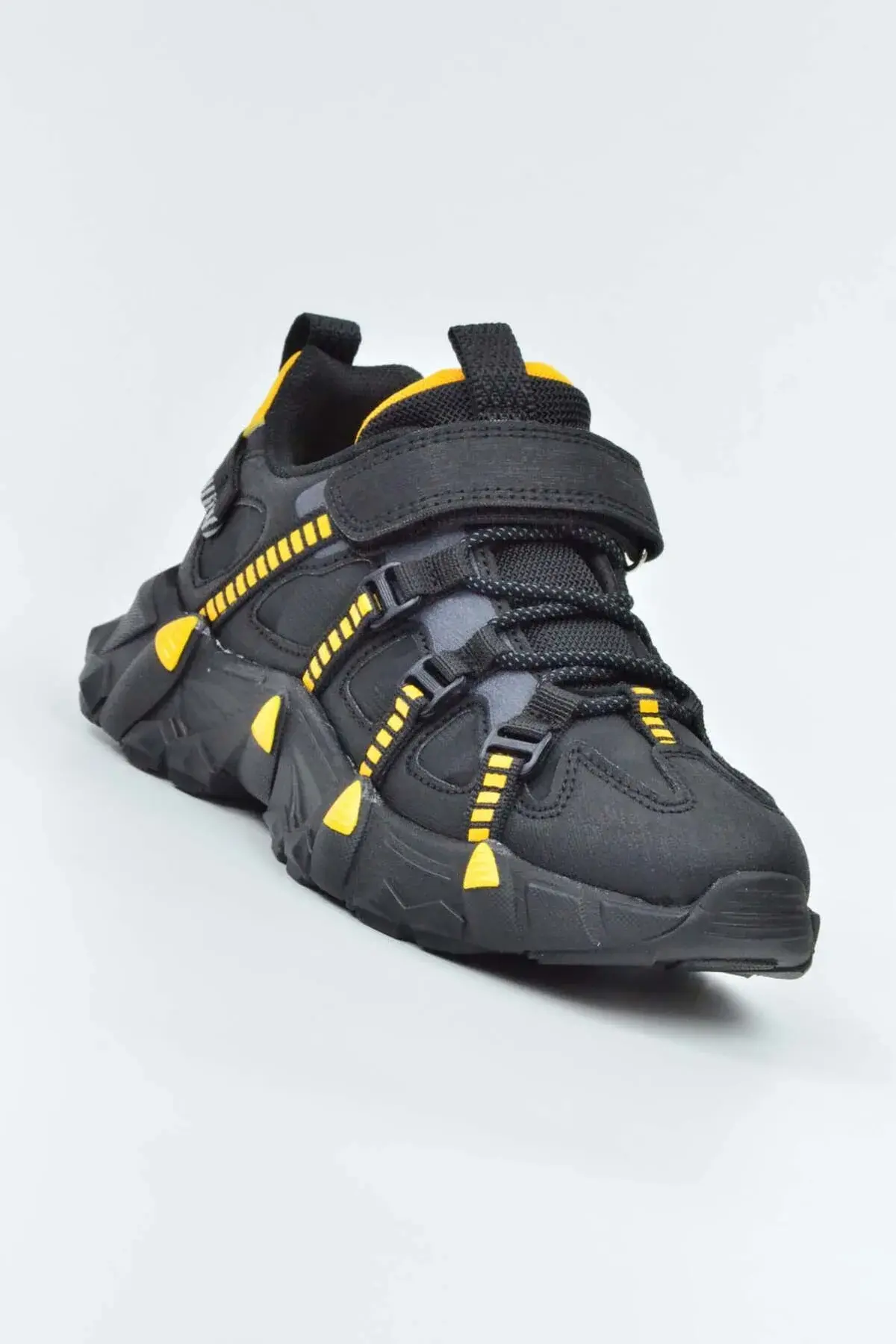 Pepino Lastikli Cırtlı Filet Outdoor Çocuk Spor Ayakkabı Siyah Sarı