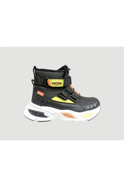 FK25-2087 FİLET ORTOPEDİ KAR BOTU SİYAH FOSFOR SARI