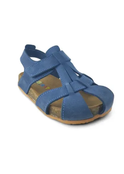 Kot Mavi Deri ve Ortopedik Bebek Sandalet RR-B-0017