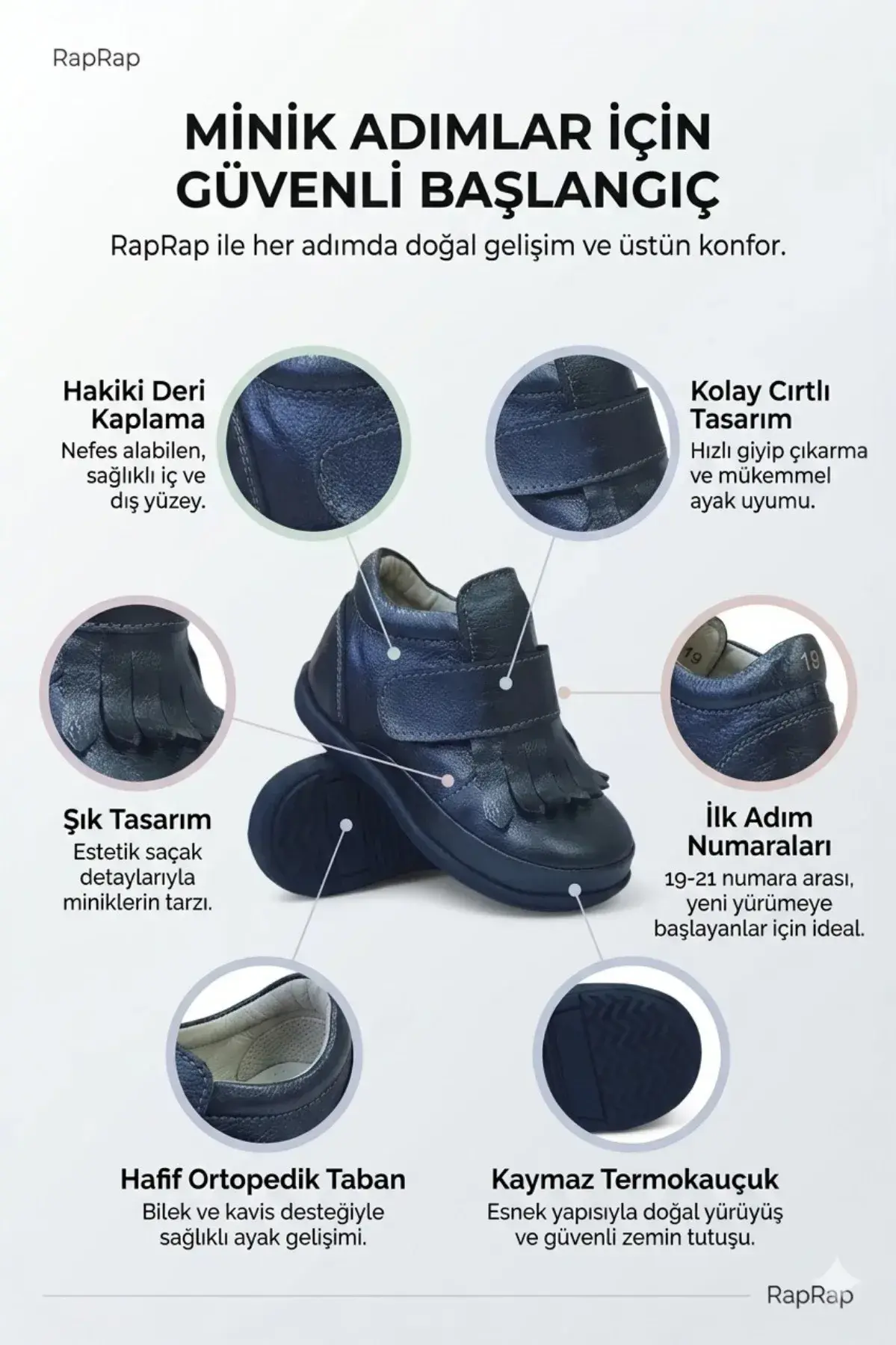Ortopedik Hakiki Deri Püsküllü İlk Adım Ayakkabı7
