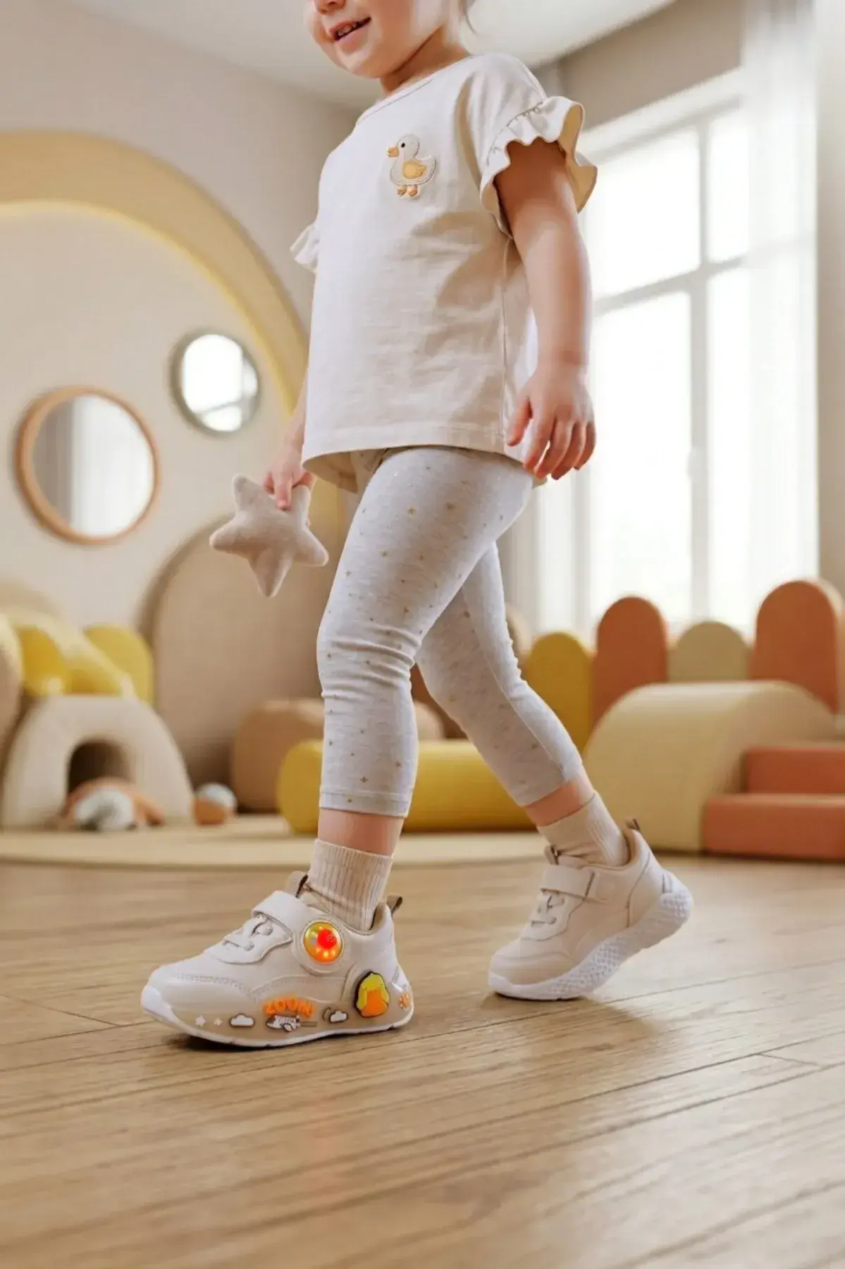 Ördek Desenli Ortopedik Taban Unisex Bebek Çocuk Spor Ayakkabı1