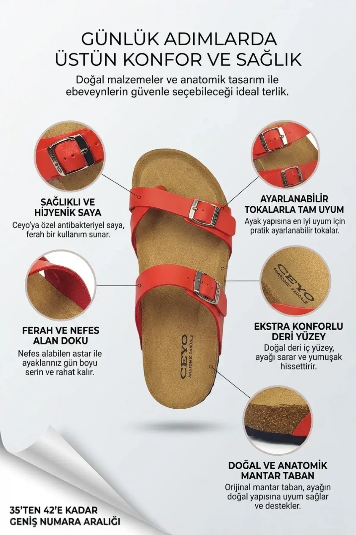 Kırmızı Konforlu İç Astar Ayarlı Toka Kadın Terlik2