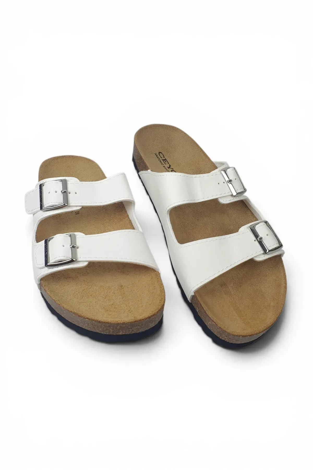 Beyaz Antibakteriyel Saya Konforlu İç Astar Tokalı Kadın Terlik7