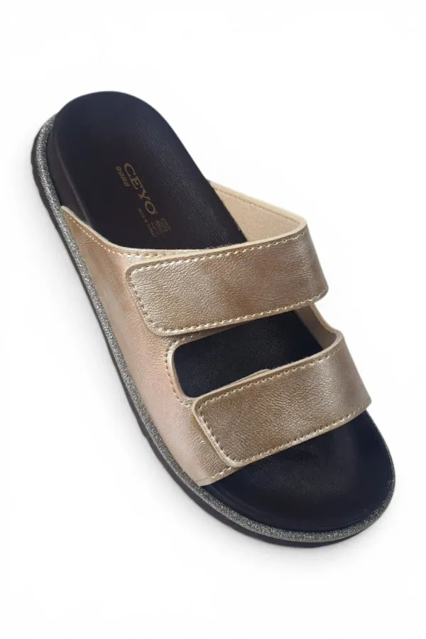 Ortopedik Destekli Konforlu İç Astar Cırtlı Kadın Terlik Sarı