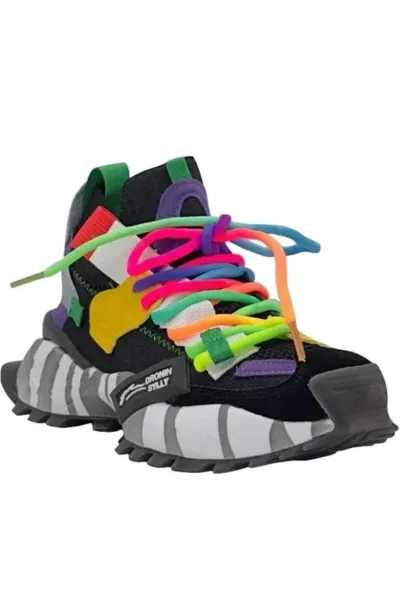 24Y303-1 Kadın Renkli Premium Sneaker Spor Ayakkabı SİYAH