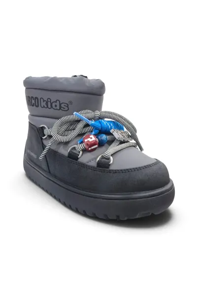 Su Geçirmez Kürklü İç Yüzey Kaymaz Taban Unisex Çocuk Bot PHİTA-P Gri