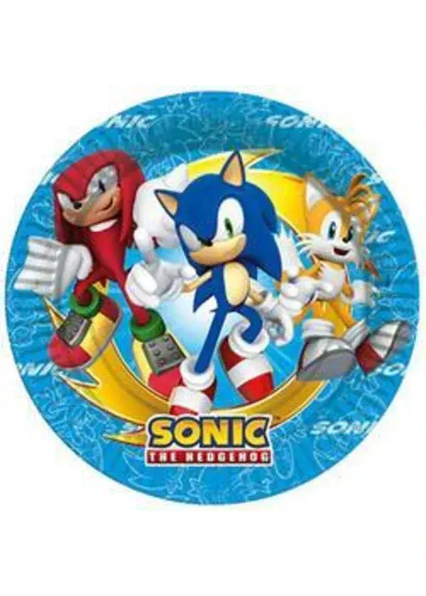 Sonic Temalı Karton Tabak 8'li