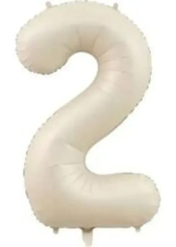 2 Rakam Folyo Balon Saten Krem 75cm