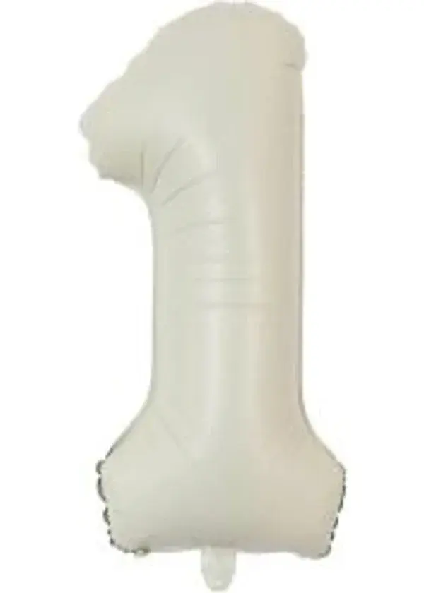 1 Rakam Folyo Balon Saten Krem 75cm