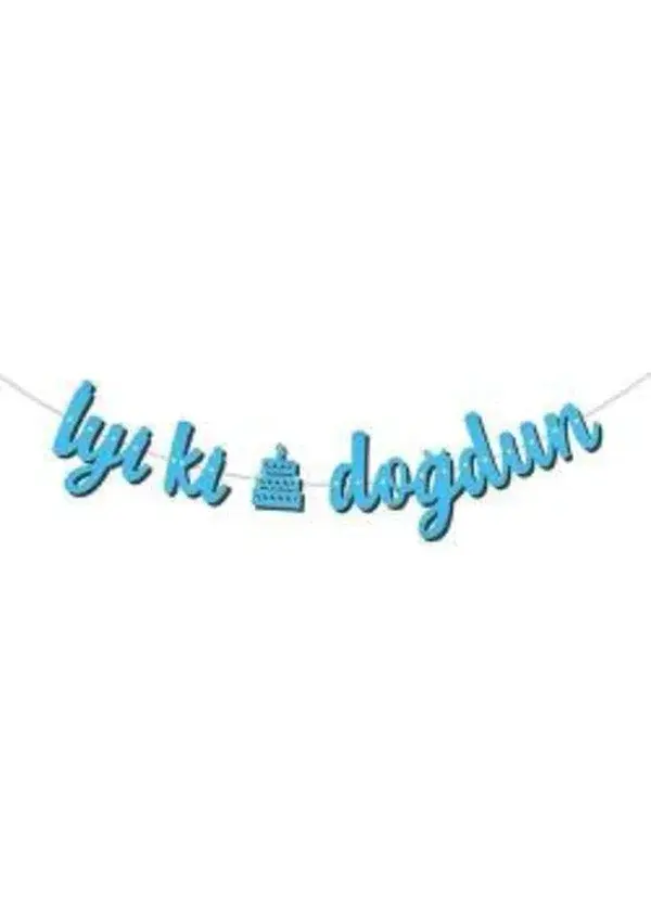 Kaligrafi Banner Mavi İyi Ki Doğdun