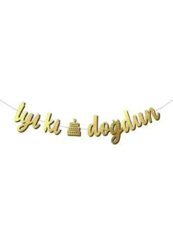 Kaligrafi Banner Gold İyi Ki Doğdun