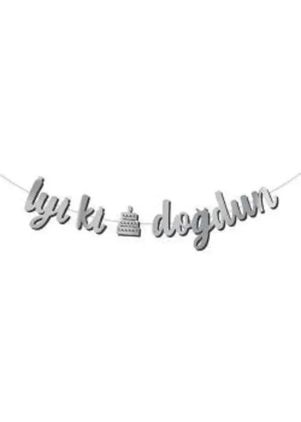 Kaligrafi Banner Gümüş İyi Ki Doğdun