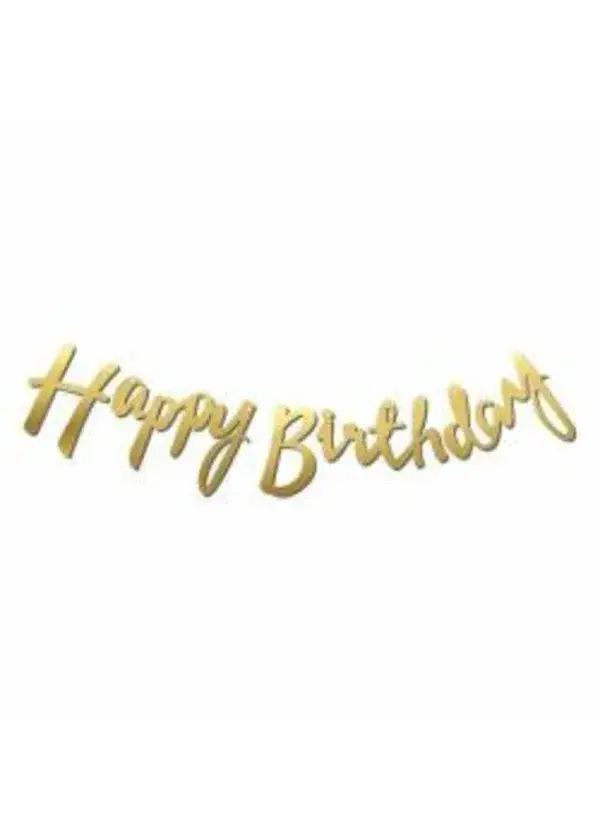 Kaligrafi Banner Gold Happy Birthday