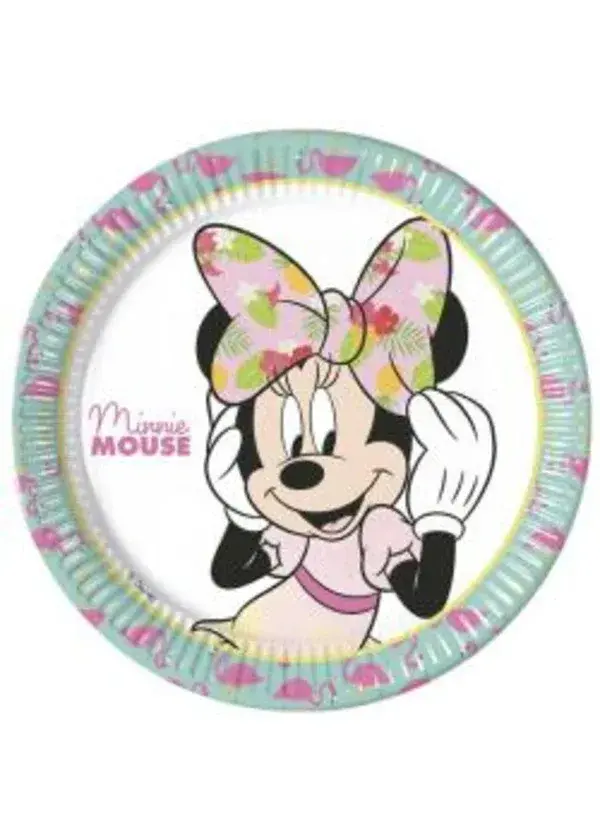 Minnie Tropical Karton Tabak 23cm 8'li