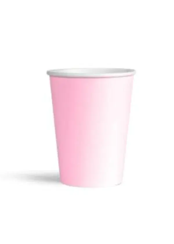 Makaron Pembe Karton Bardak 8'li