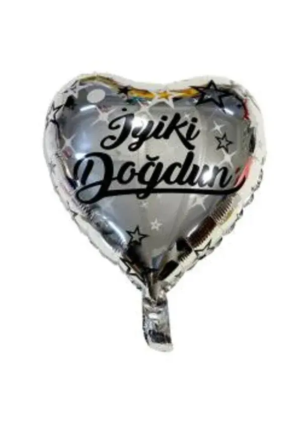 İyi ki Doğdun Gümüş Kalp Folyo Balon 45cm