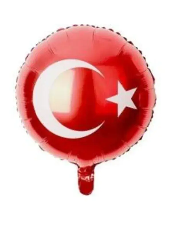 Yuvarlak Türk Bayrağı Folyo Balon