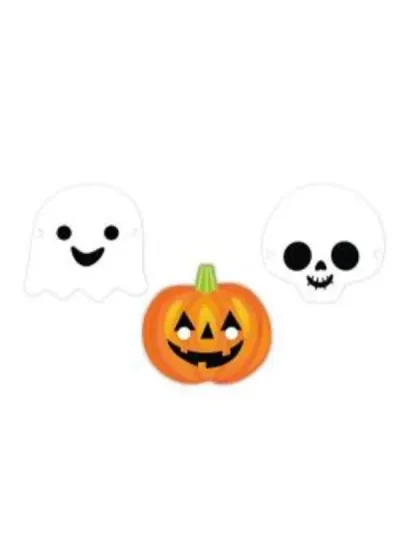 Halloween Temalı Asorti Kağıt Maske 6'lı