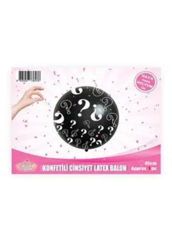 18 inç Cinsiyet Belirleme Partisi Konfetili Balon Kız Pembe