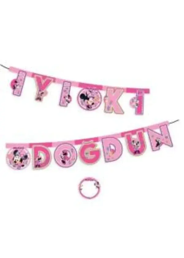 Minnie Mouse Temalı İyi ki Doğdun Harf Banner