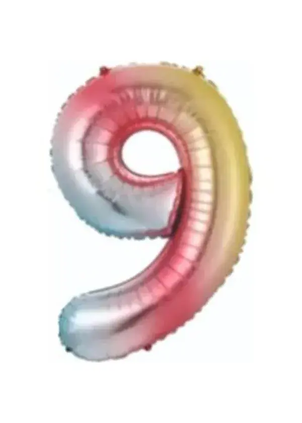 9 Rakam Folyo Balon Rengarenk 75cm