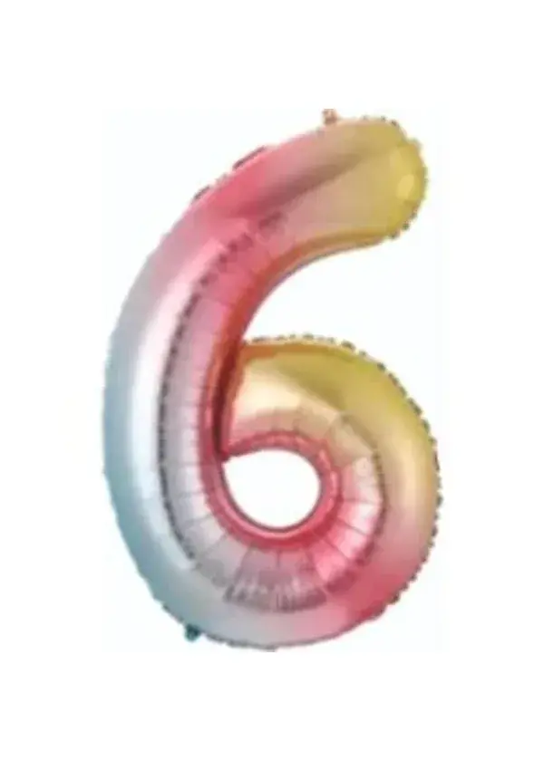 6 Rakam Folyo Balon Rengarenk 75cm