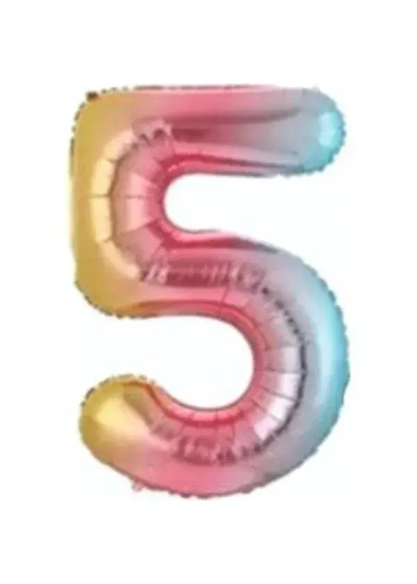 5 Rakam Folyo Balon Rengarenk 75cm