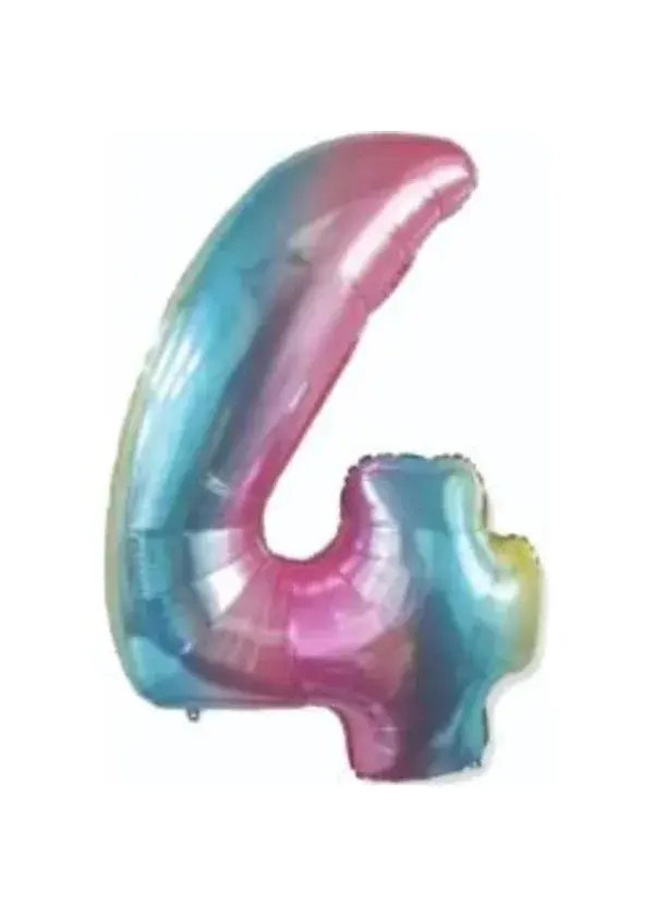 4 Rakam Folyo Balon Rengarenk 75cm