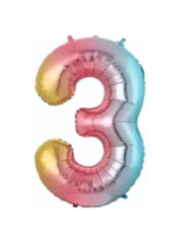 3 Rakam Folyo Balon Rengarenk 75cm