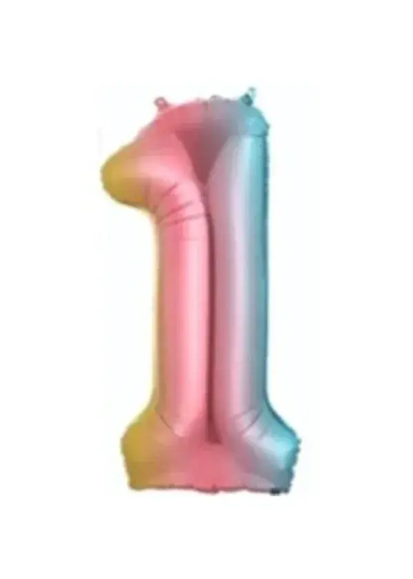 1 Rakam Folyo Balon Rengarenk 75cm
