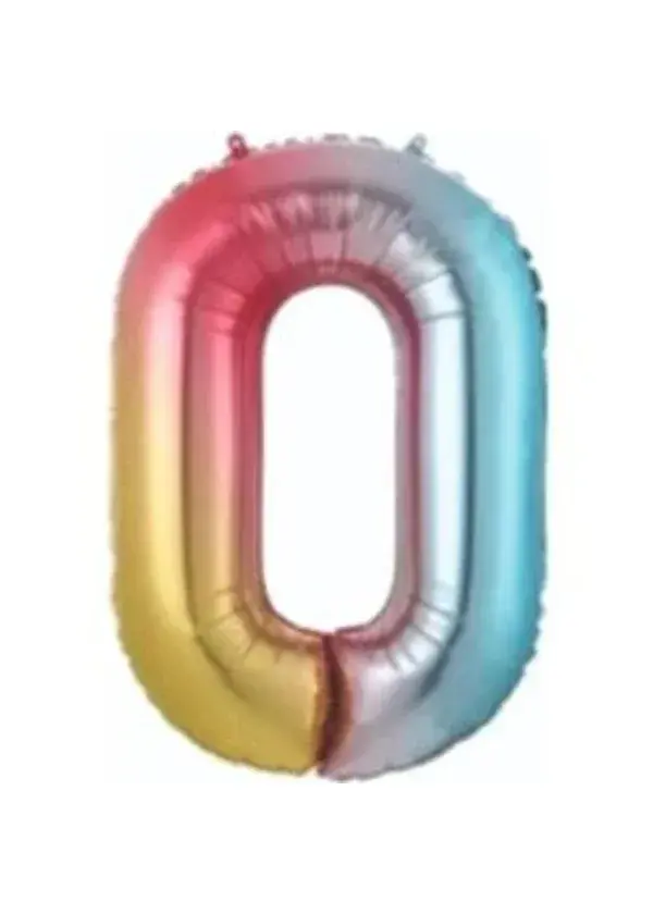 0 Rakam Folyo Balon Rengarenk 75cm