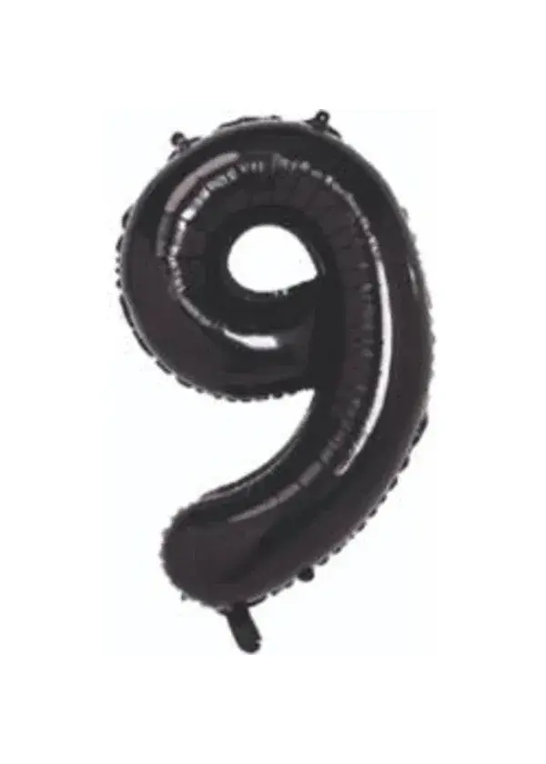 9 Rakam Folyo Balon Siyah 75cm