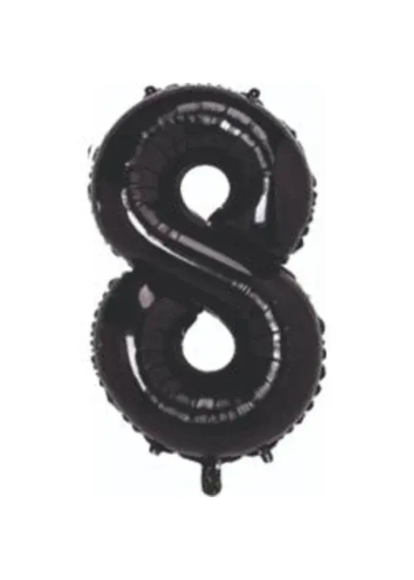 8 Rakam Folyo Balon Siyah 75cm