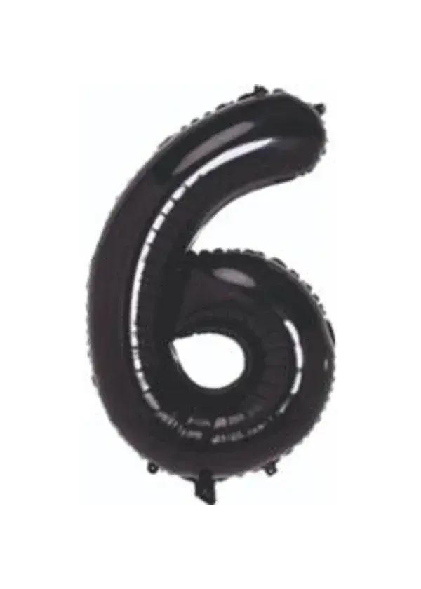 6 Rakam Folyo Balon Siyah 75cm