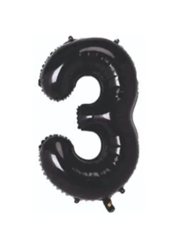 3 Rakam Folyo Balon Siyah 75cm