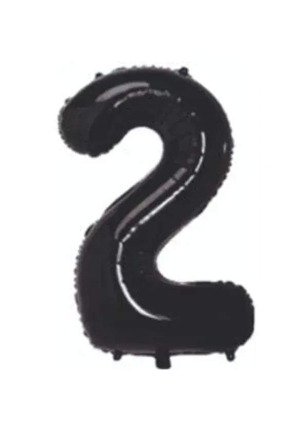 2 Rakam Folyo Balon Siyah 75cm