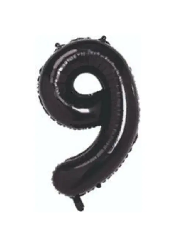 9 Rakam Folyo Balon Siyah 100cm