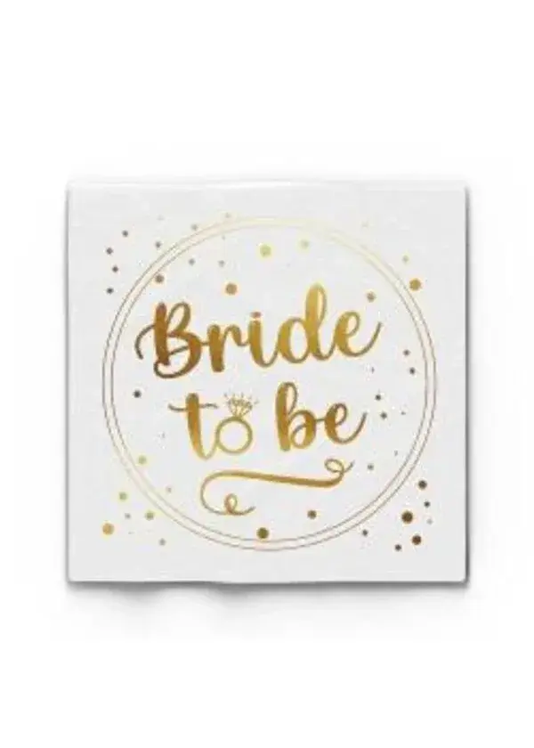 Beyaz Bride To Be Gold Peçete