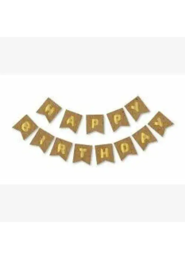 Happy Birthday Kraft Altın Harf Banner