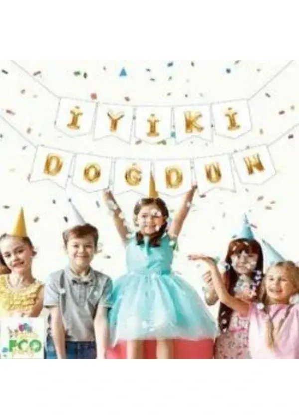 İyi ki Doğdun Beyaz Altın Harf Banner