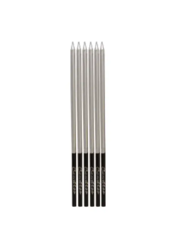 15cm Gümüş Çubuk Mum 6'lı
