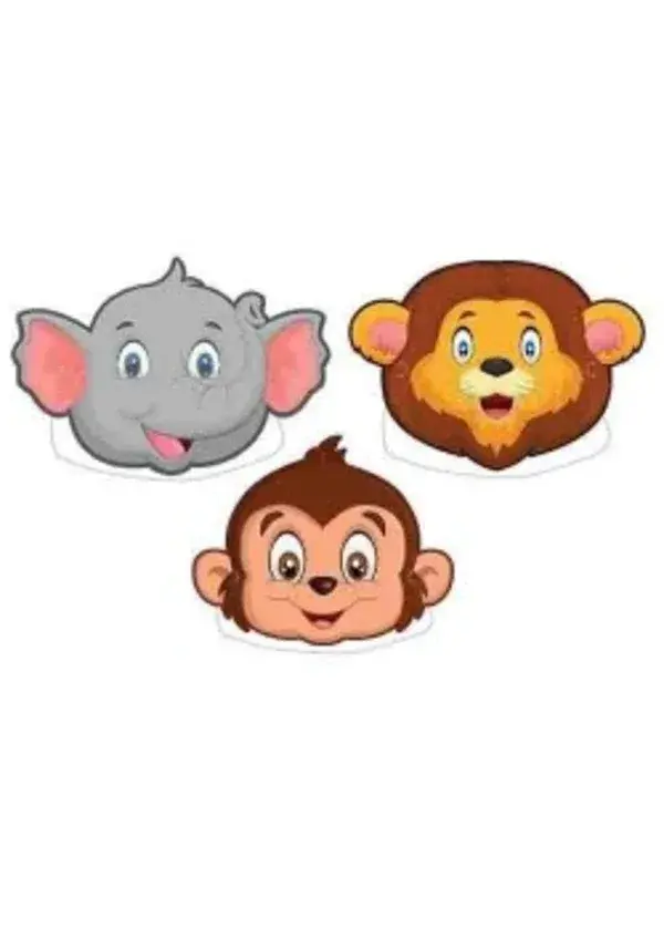 Safari Temalı Karton Maske 6'lı