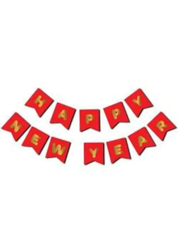 Happy New Year Yaldızlı Harf Banner