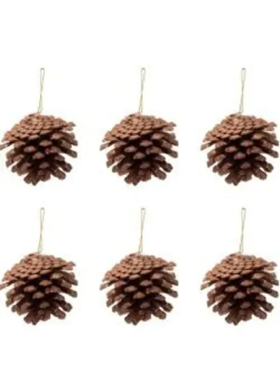 Kahverengi Lüks Kozalak 4cm 6'lı