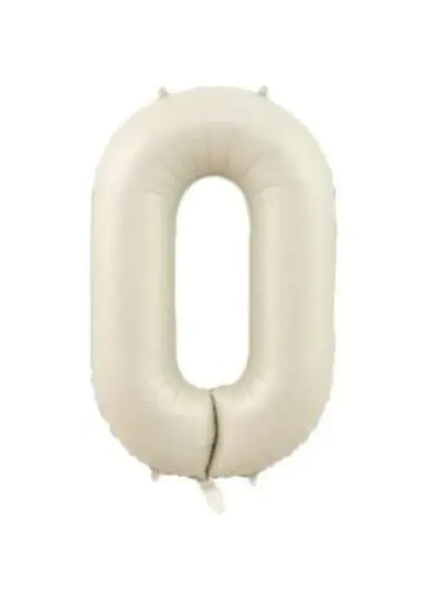 0 Rakam Folyo Balon Saten Krem 75cm